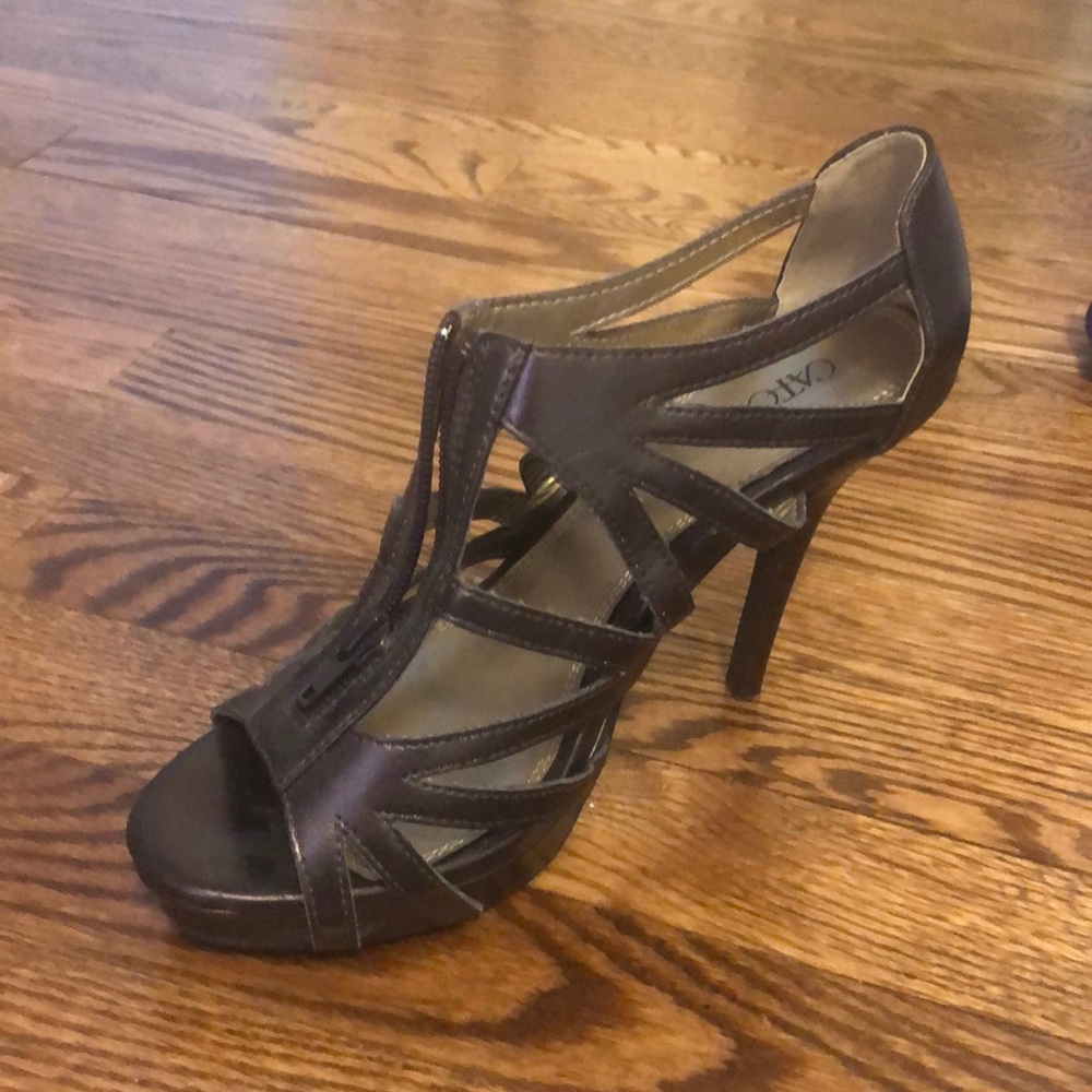 Brown, high heel shoes
